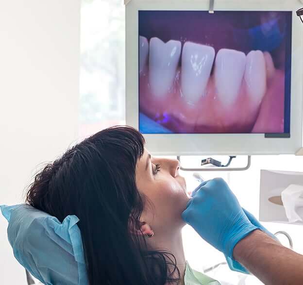 woman receiving dental work