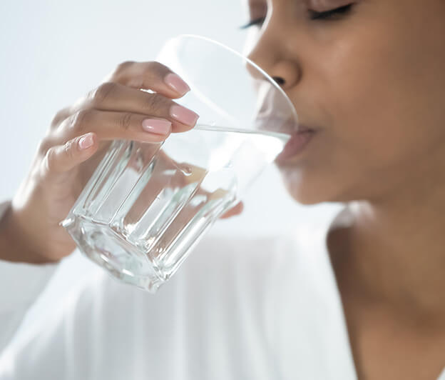 woman drinking water